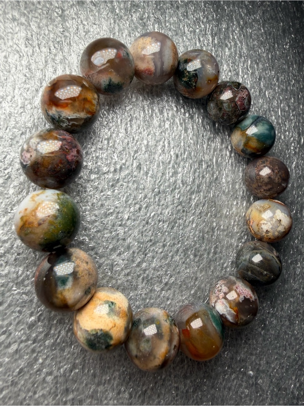 13MM Monet Ocean Jasper Natural Crystal Bracelet